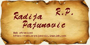 Radija Pajunović vizit kartica